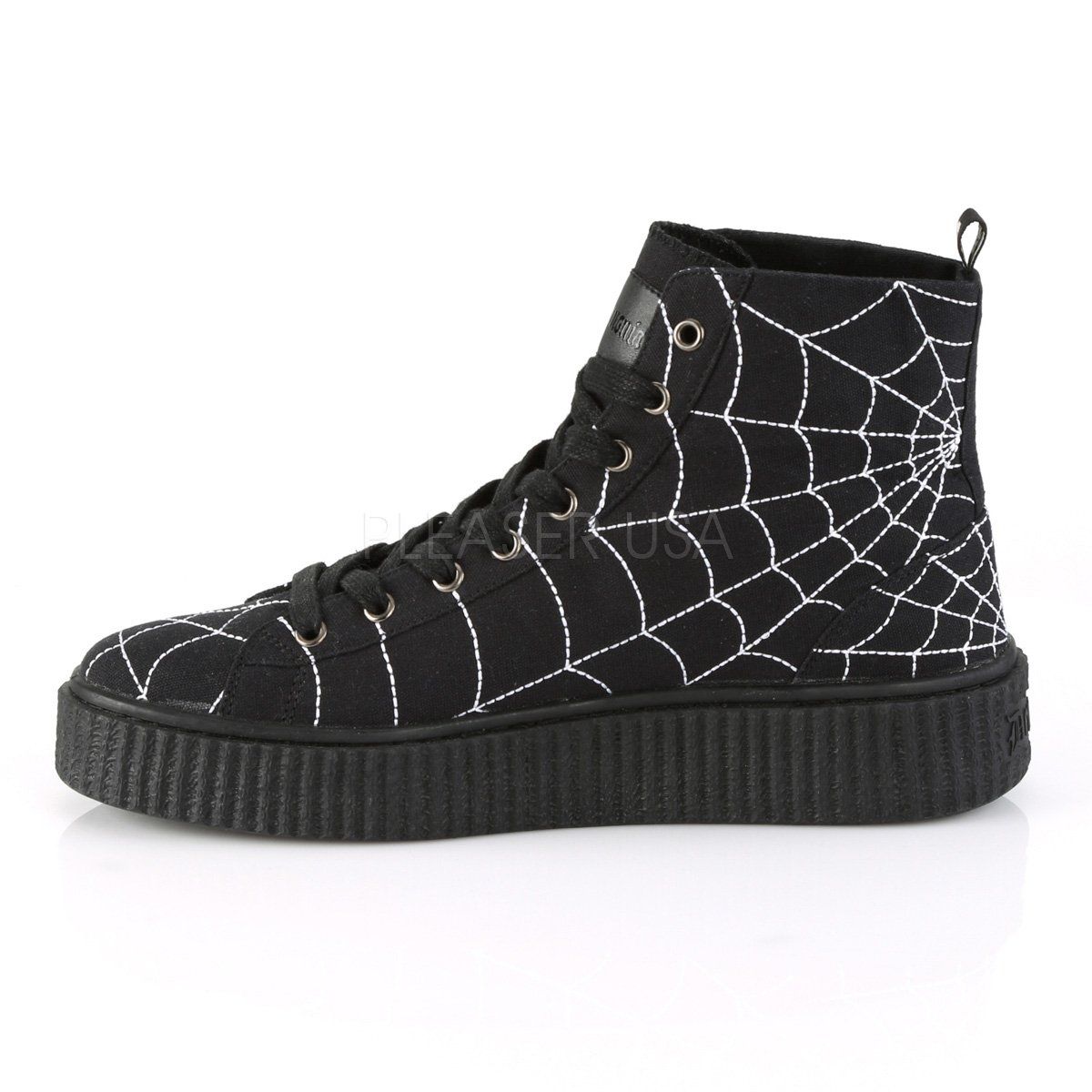 SNEEKER-250 Black Canvas Creeper Demonia
