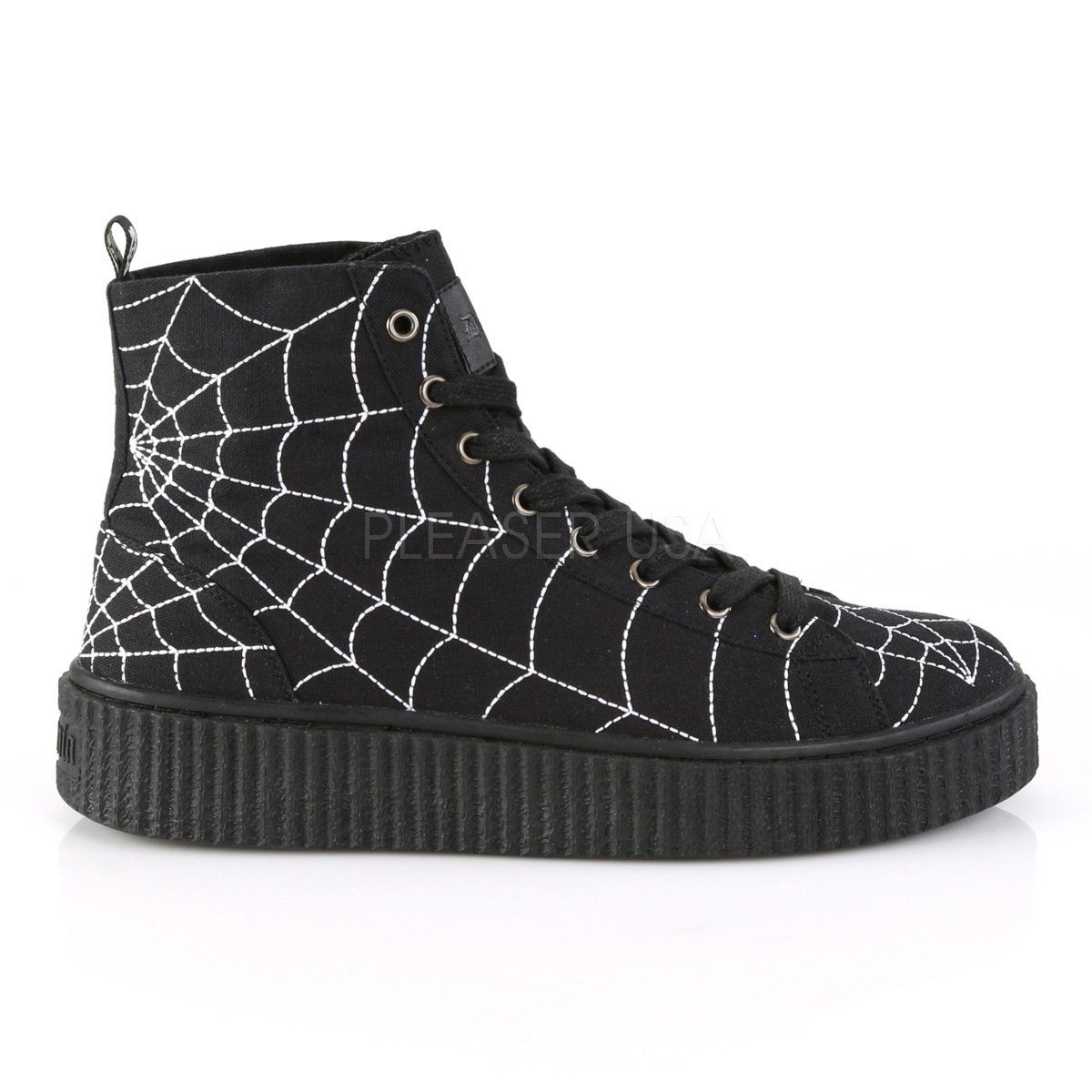 SNEEKER-250 Black Canvas Creeper Demonia