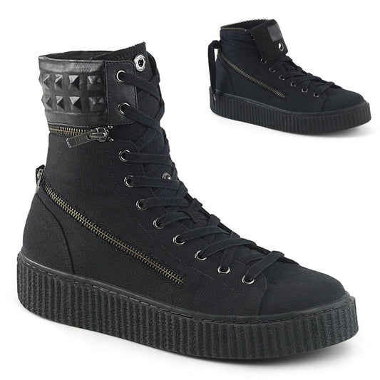 SNEEKER-270 Black Canvas Shoe Demonia