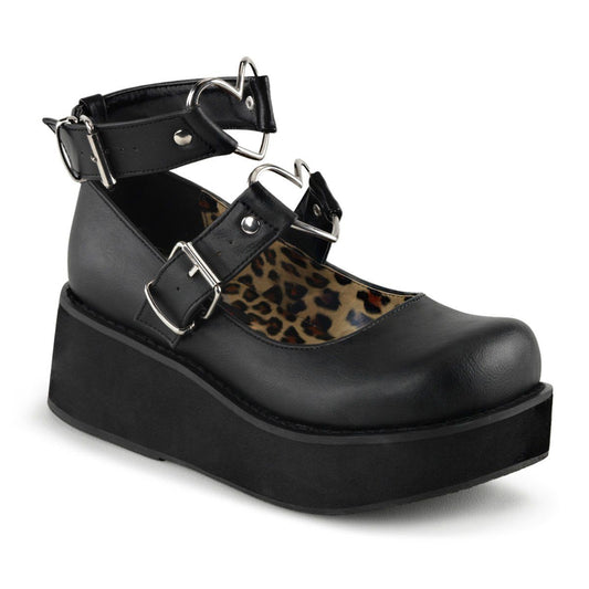 SPRITE-02 Black Vegan Leather Mary Janes Demonia