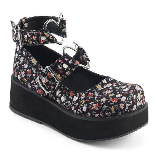 SPRITE-02 Floral Fabric Mary Janes Demonia