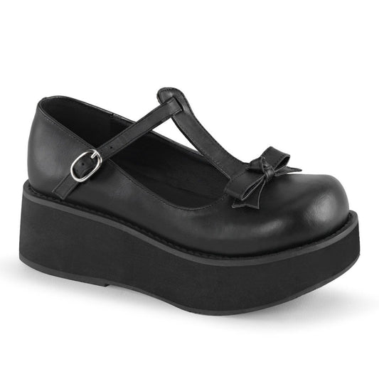 SPRITE-03 Black Vegan Leather Mary Janes Demonia