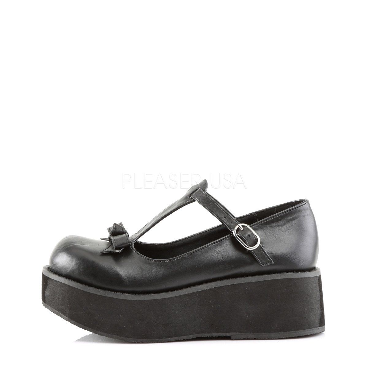 SPRITE-03 Black Vegan Leather Mary Janes Demonia