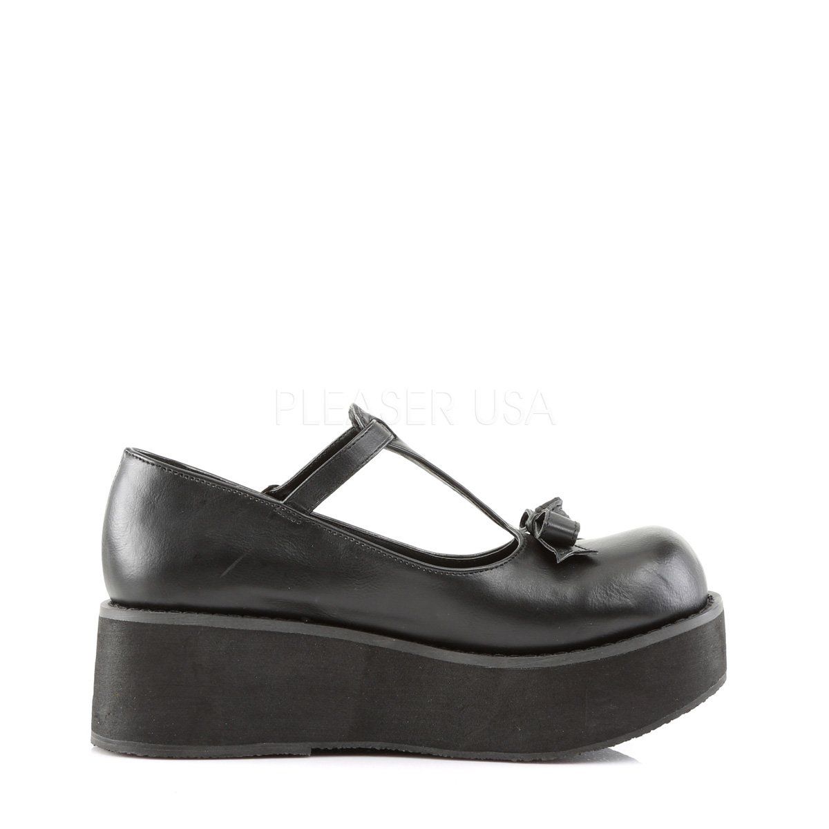 SPRITE-03 Black Vegan Leather Mary Janes Demonia