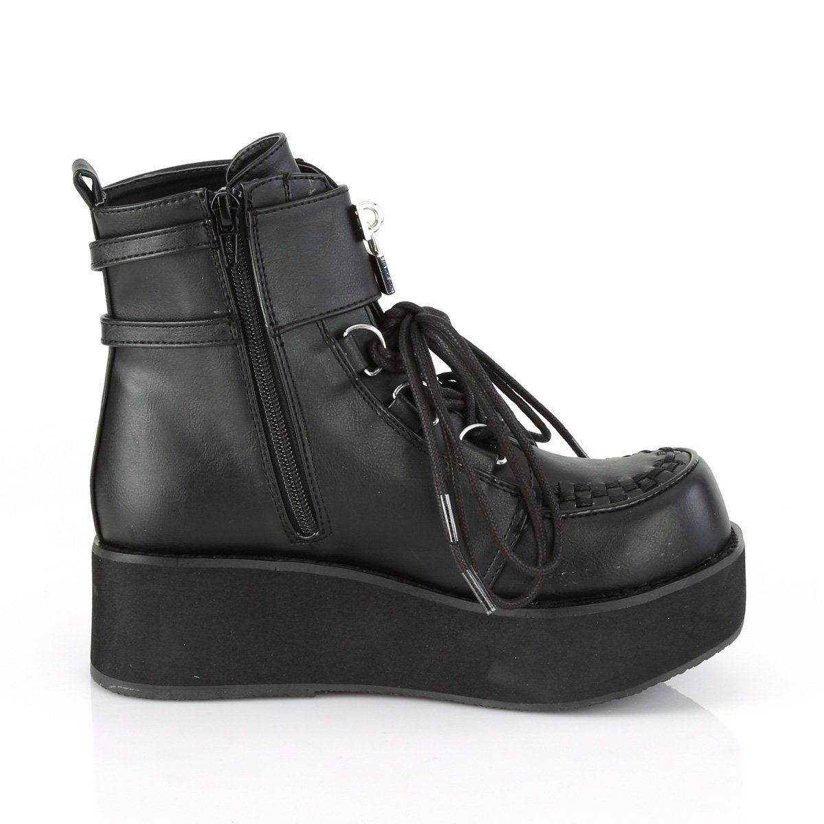 SPRITE-70 Black Vegan Leather Ankle Boot Demonia