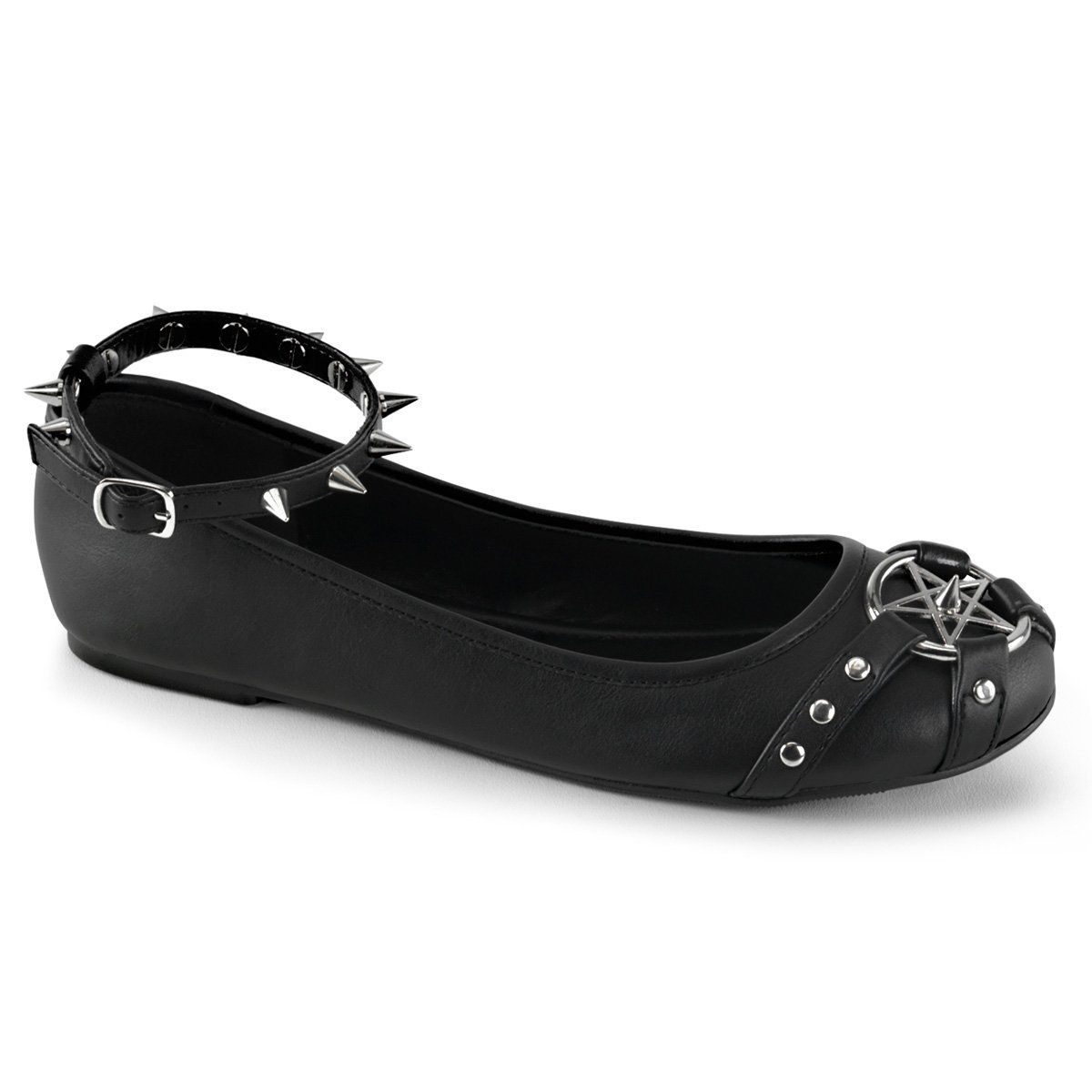 STAR-23 Black Vegan Leather Ballet Flat Demonia