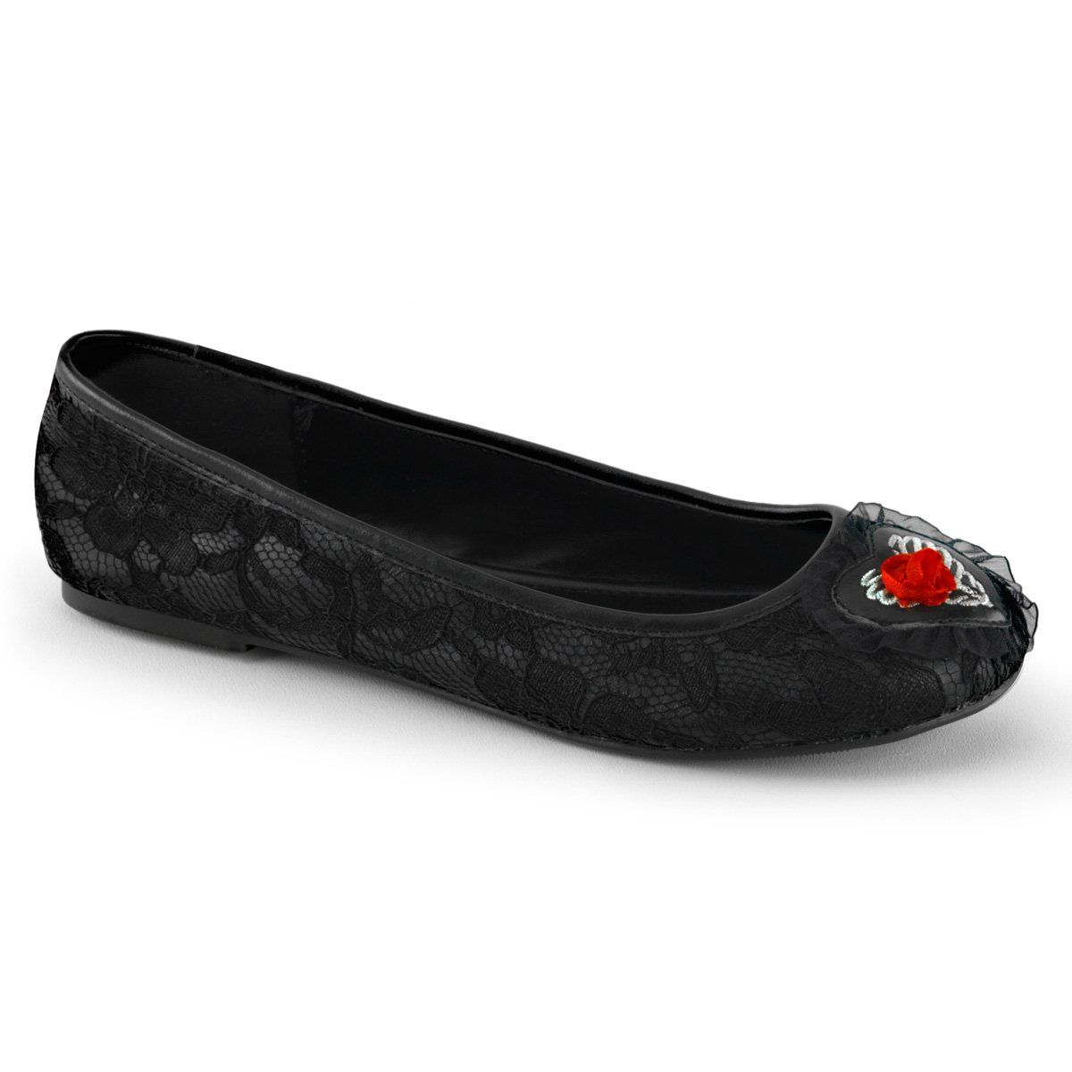 STAR-25 Black Vegan Leather-Lace Mary Janes Demonia