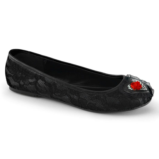 STAR-25 Black Vegan Leather-Lace Mary Janes Demonia