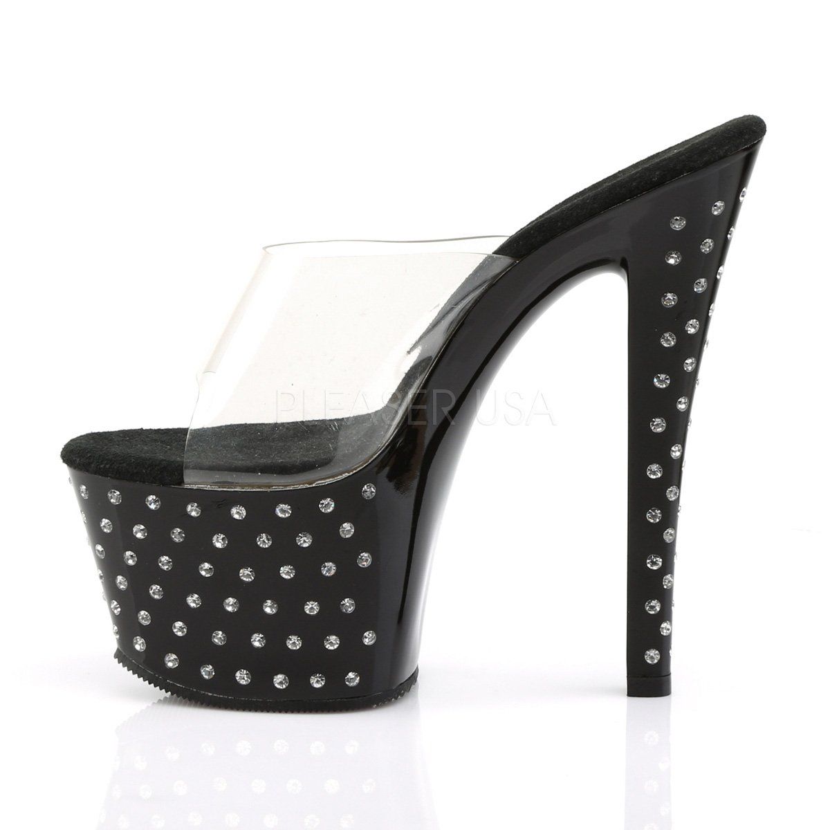 STARDUST-701 Clear/Black Slide Pleaser