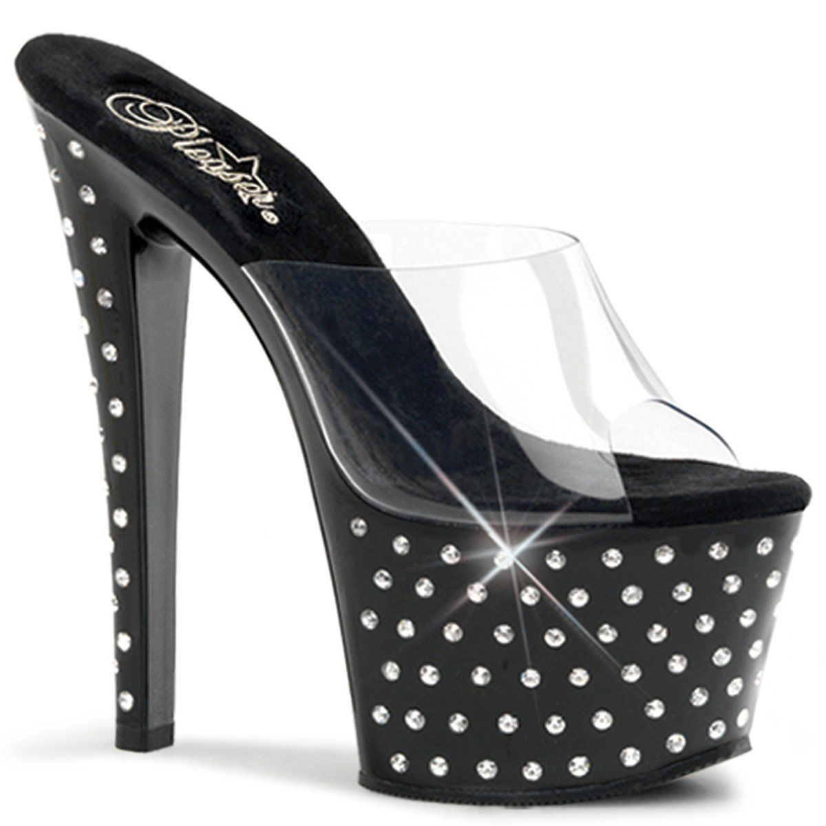 STARDUST-701 Clear/Black Slide Pleaser