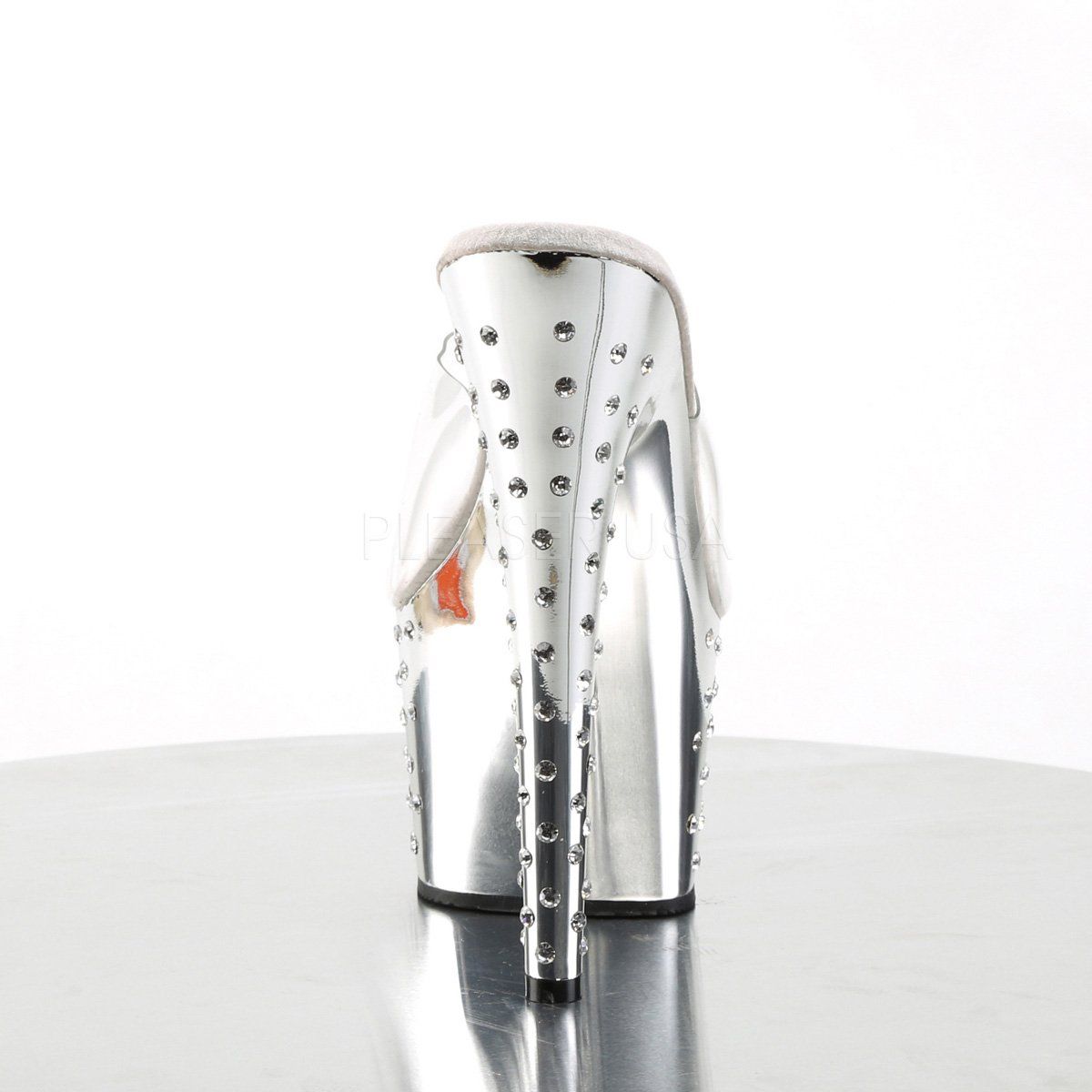 STARDUST-701 Clear/Silver Chrome Slide Pleaser