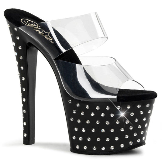 STARDUST-702 Clear/Black Slide Pleaser