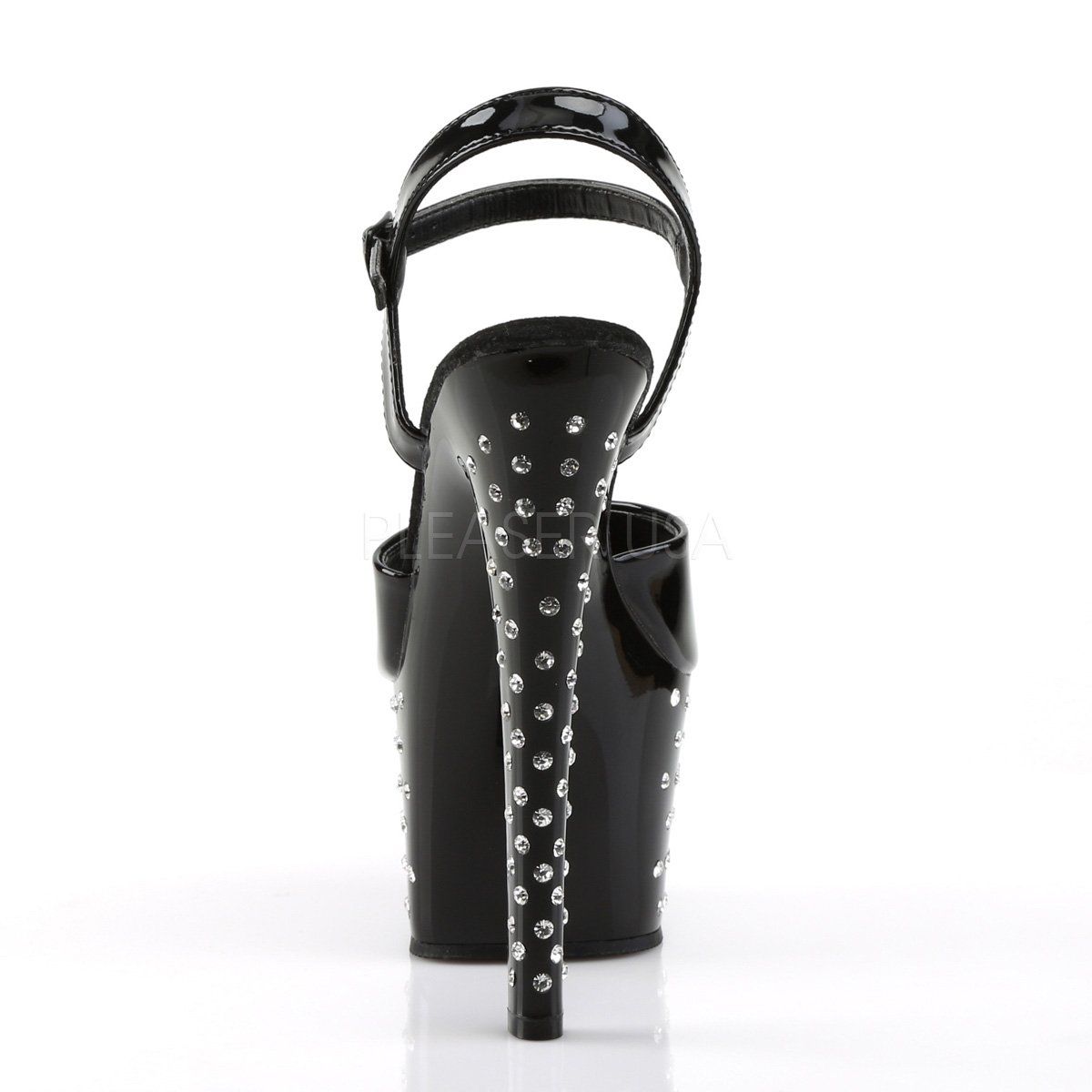 STARDUST-709 Black Patent Platform Sandal Pleaser