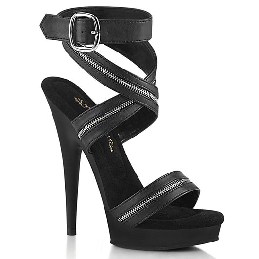 SULTRY-619 Black Faux Leather/Black Matte Fabulicious