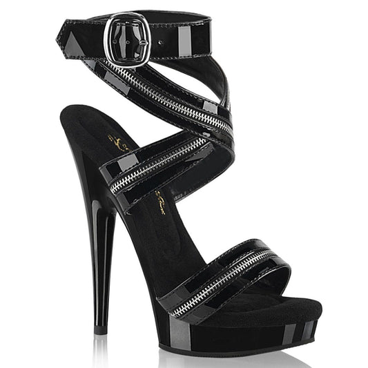 SULTRY-619 Black Patent/Black Fabulicious