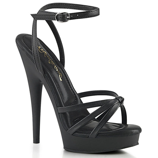 SULTRY-638 Black Faux Leather/Black Matte Fabulicious