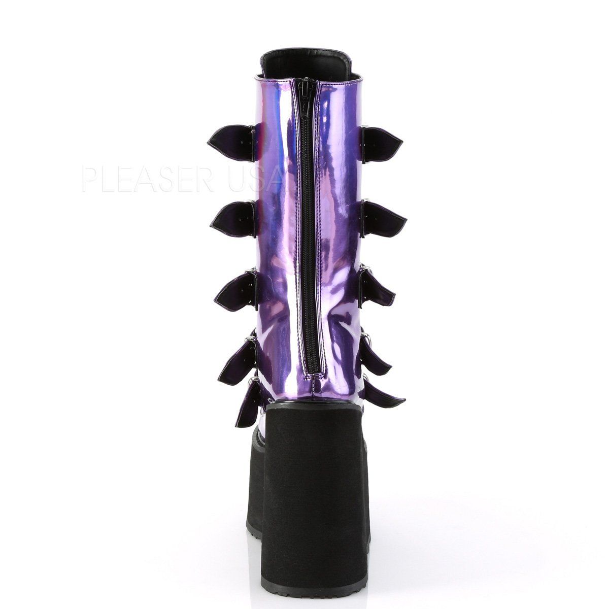 SWING-230 Purple Holo Mid-Calf Boot Demonia