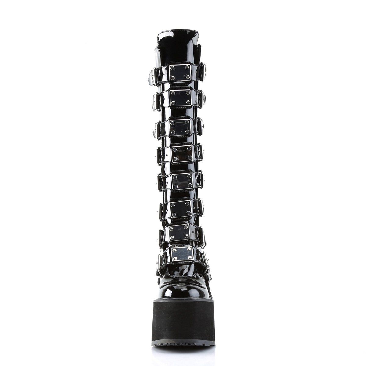 SWING-815 Black Vegan Leather Knee Boot Demonia