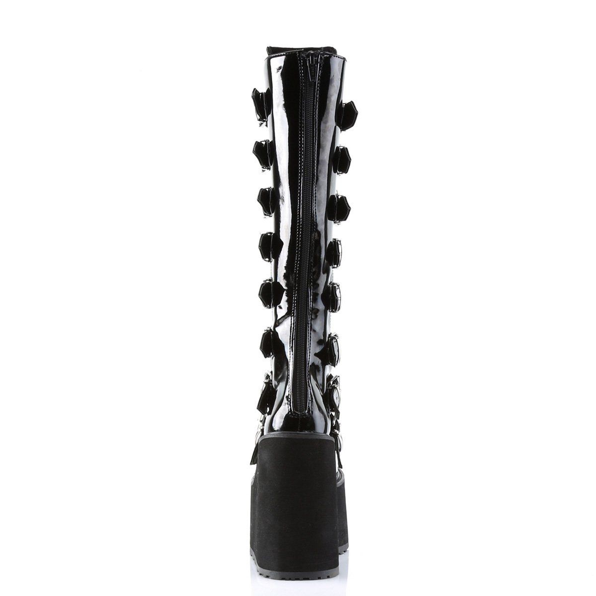 SWING-815 Black Vegan Leather Knee Boot Demonia