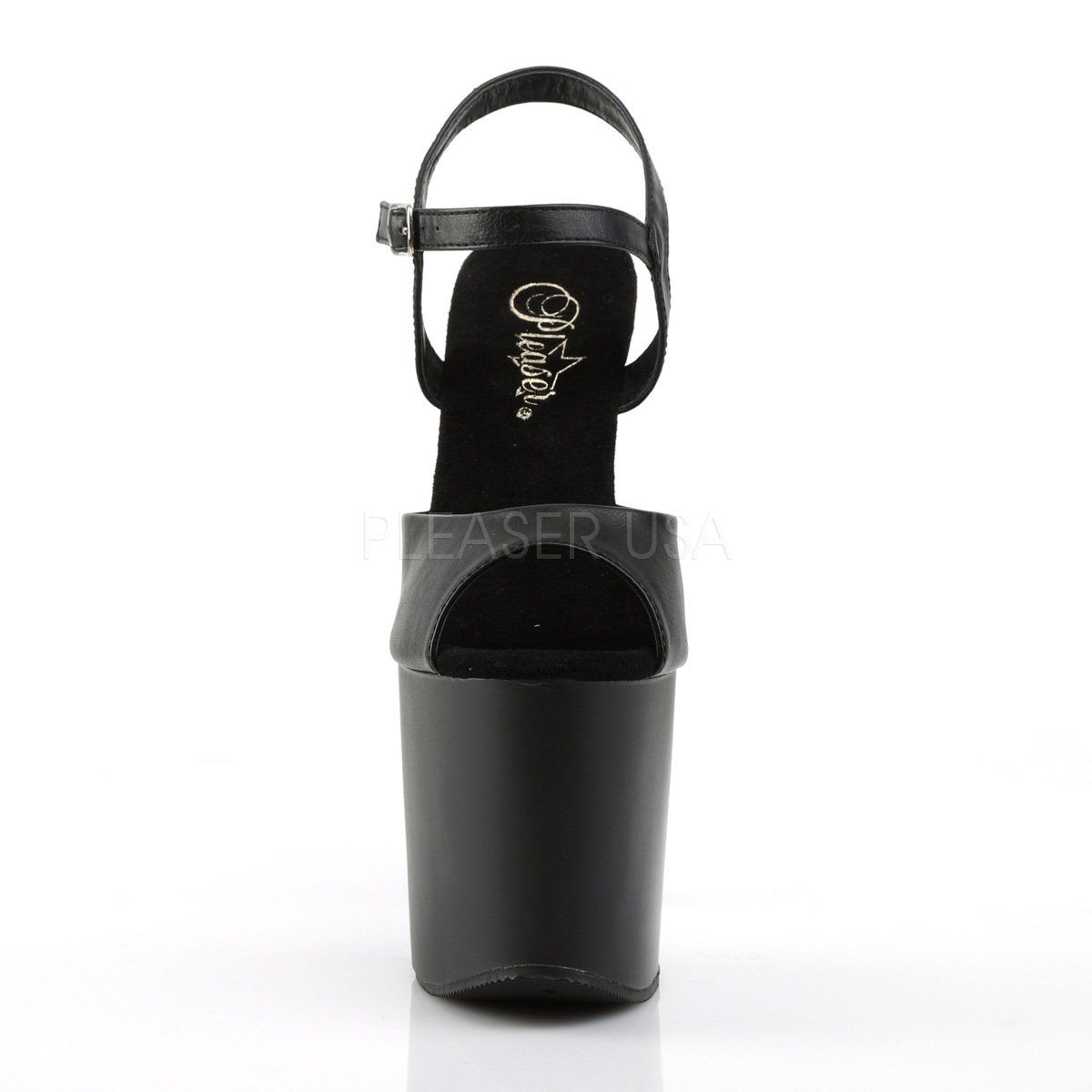 TABOO-709 Black Faux Leather Platform Sandal Pleaser