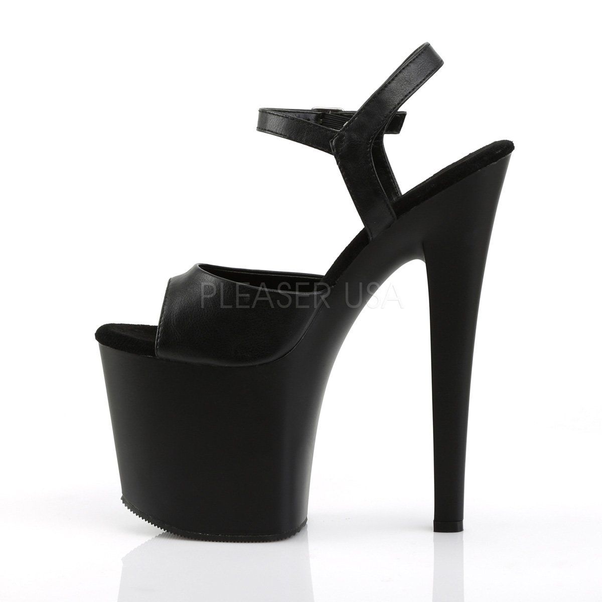 TABOO-709 Black Faux Leather Platform Sandal Pleaser