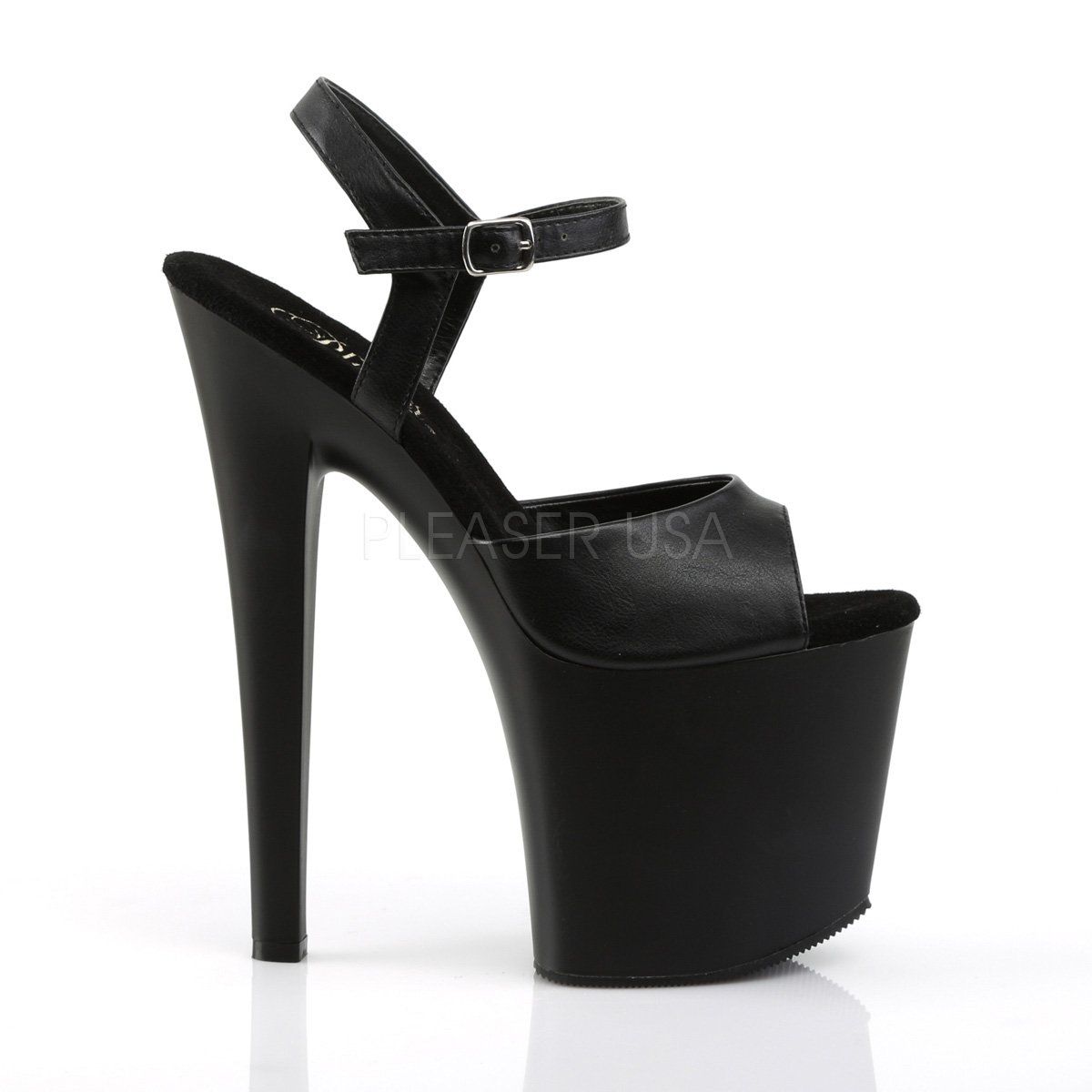 TABOO-709 Black Faux Leather Platform Sandal Pleaser