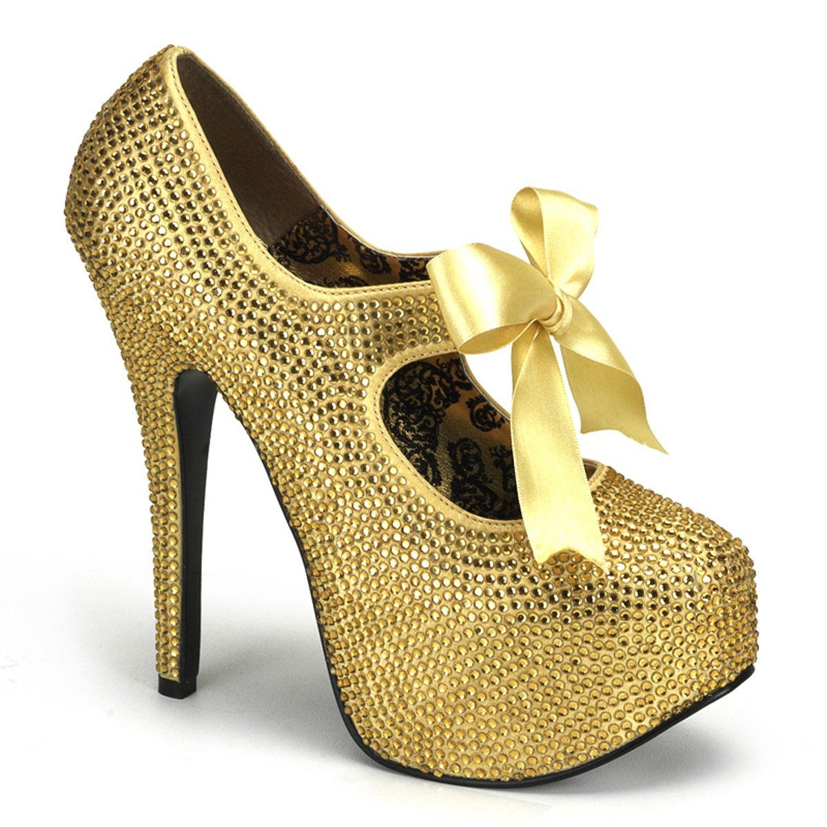 TEEZE-04R Gold Rhinestones Bordello