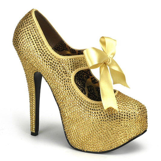 TEEZE-04R Gold Rhinestones Bordello