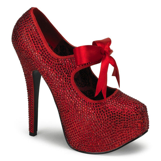 TEEZE-04R Red Rhinestones Bordello