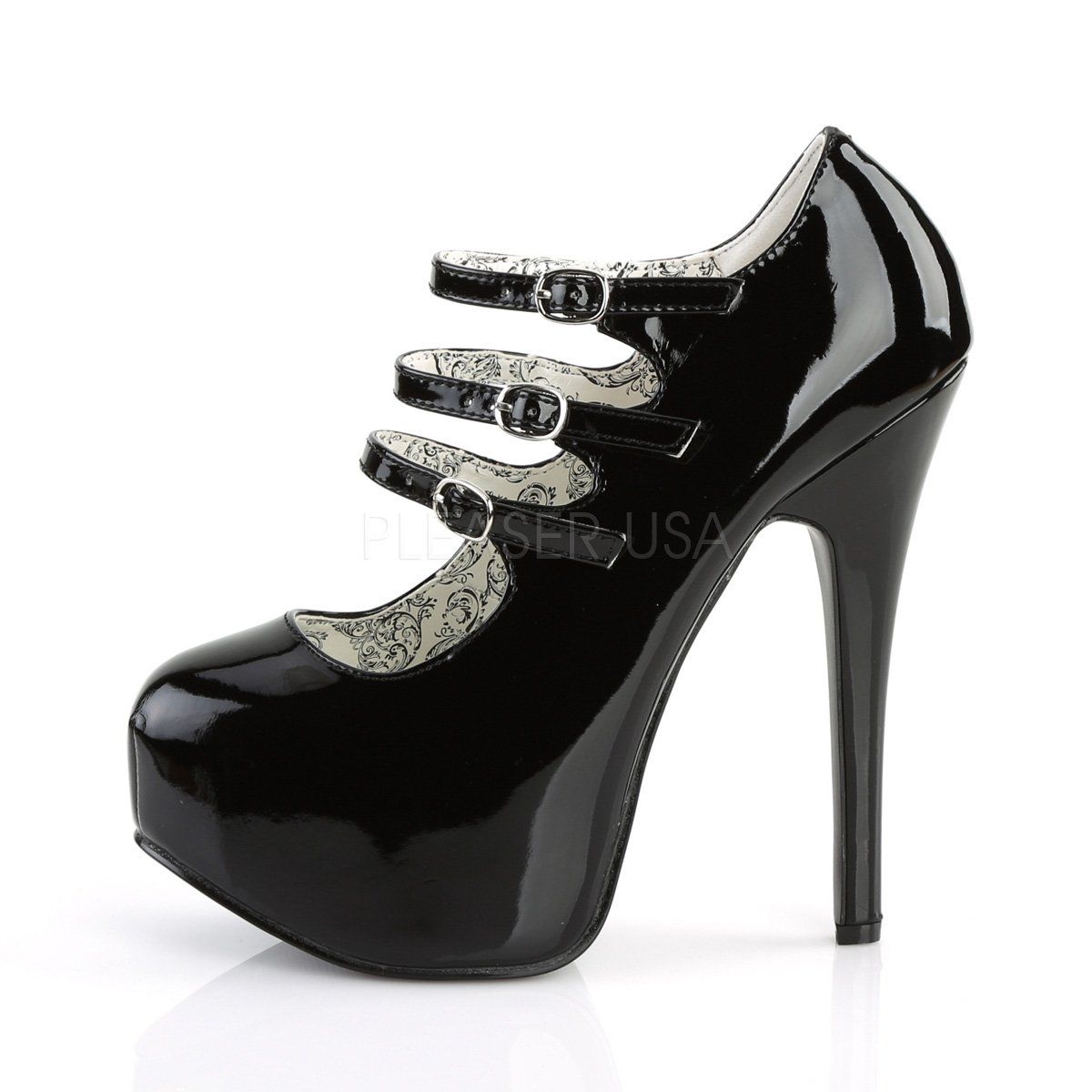 TEEZE-05 Black Patent Bordello