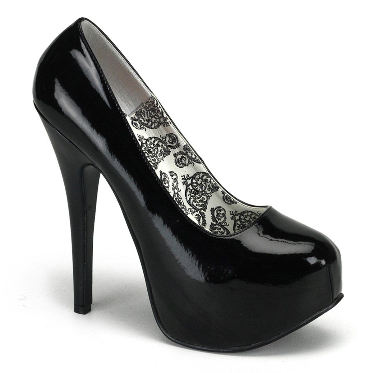 TEEZE-06 Black Patent Bordello