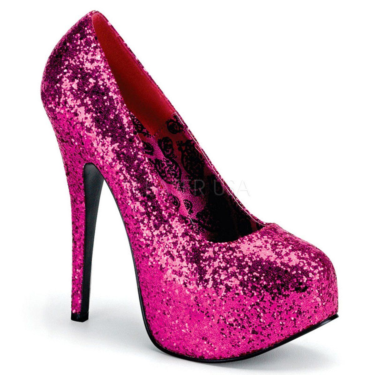 TEEZE-06G Hot Pink Glitter Bordello