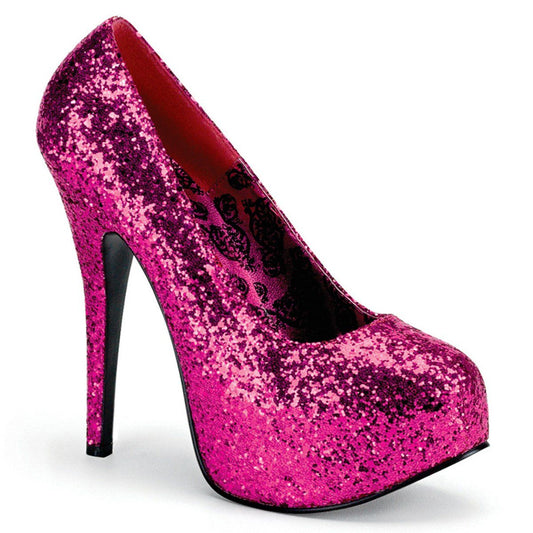TEEZE-06GW Hot Pink Glitter Pleaser Pink Label