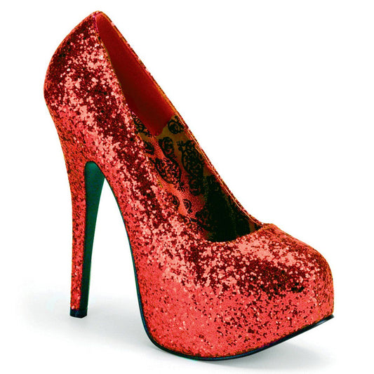 TEEZE-06GW Red Glitter Pleaser Pink Label