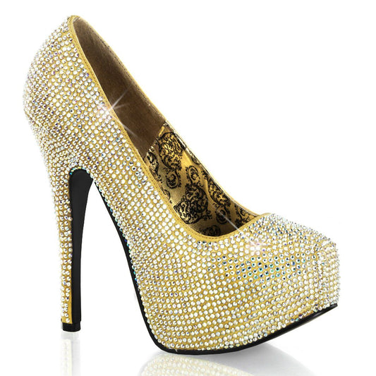 TEEZE-06R Gold-Iridescent Rhinestone Bordello