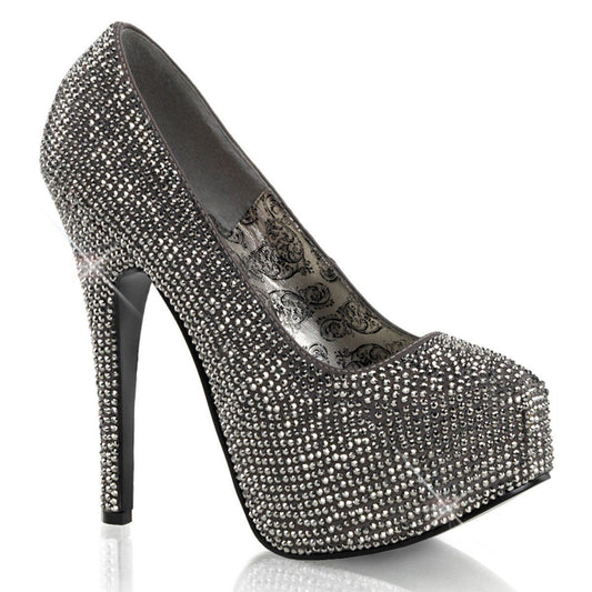 TEEZE-06R Gray-Pewter Rhinestone Bordello