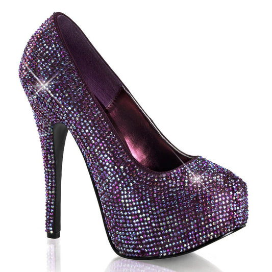 TEEZE-06R Purple-Iridescent Rhinestone Bordello