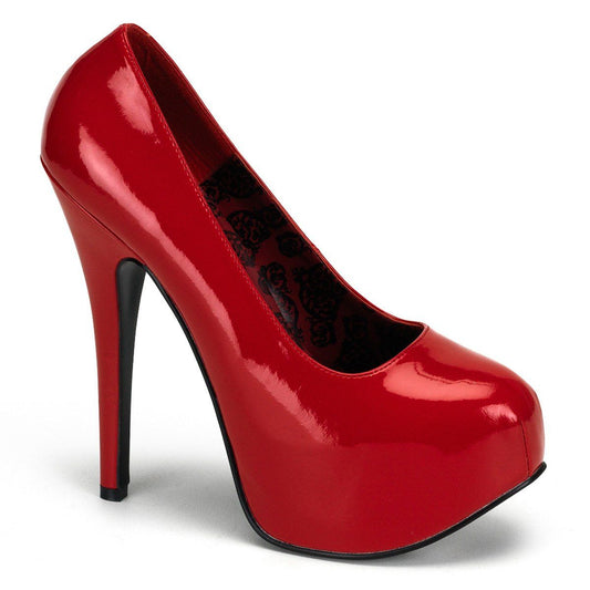 TEEZE-06W Red Patent Pleaser Pink Label