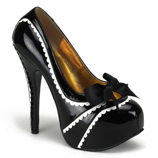 TEEZE-14 Black-White Patent Bordello