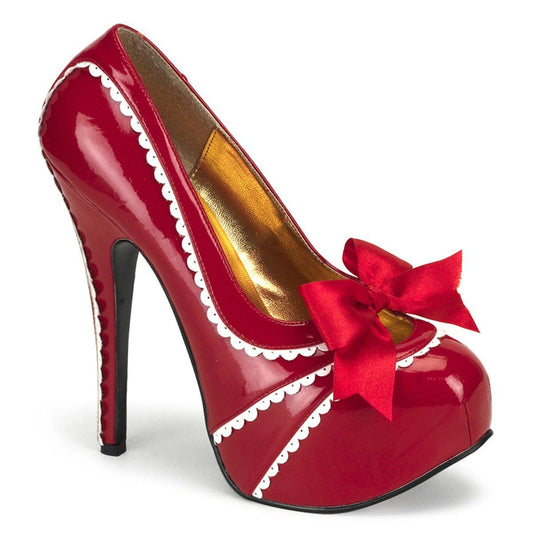 TEEZE-14 Red-White Patent Bordello