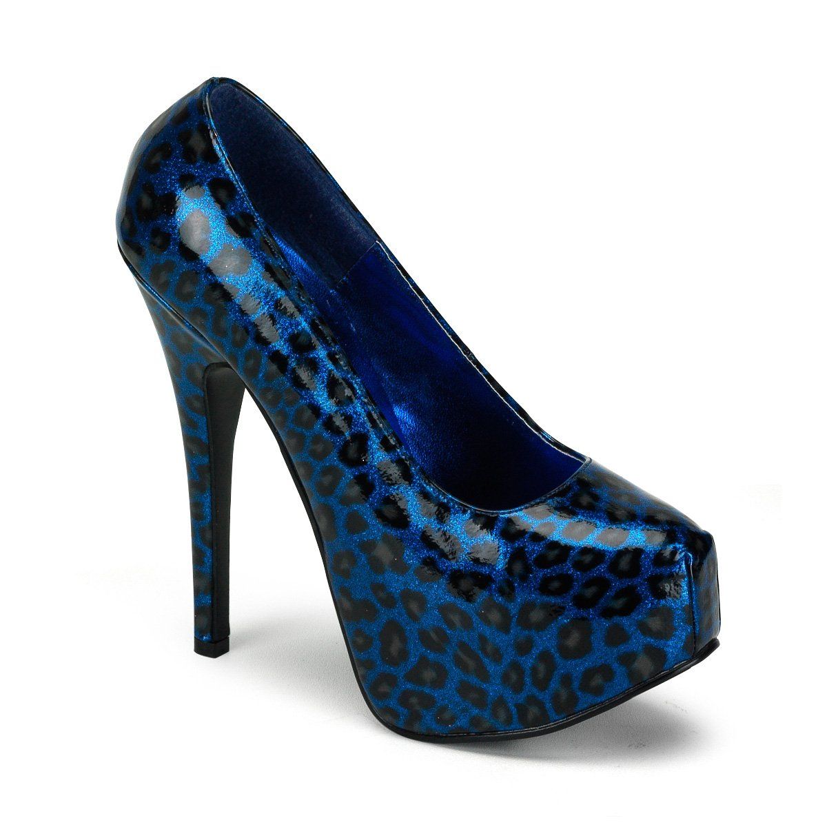TEEZE-37 Blue Cheetah Patent Bordello