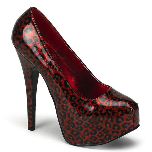 TEEZE-37 Red Cheetah Patent Bordello