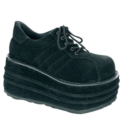 TEMPO-08 Black Vegan Suede Shoe Demonia