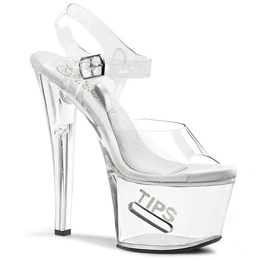 TIPJAR-708-5 Clear Platform Sandal Pleaser