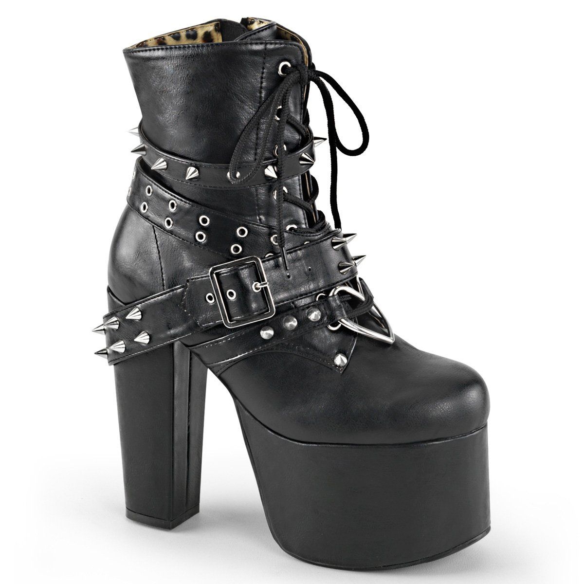 TORMENT-700 Black Vegan Leather Ankle Boot Demonia