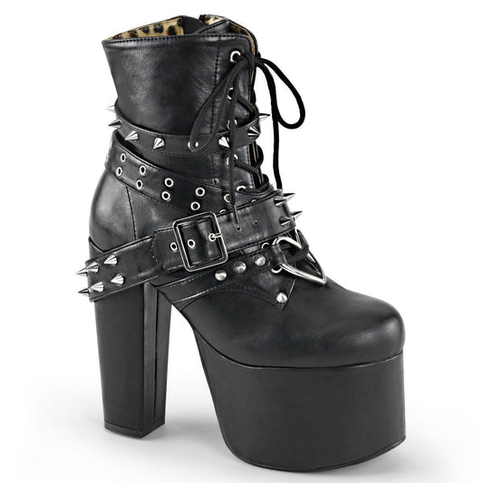 TORMENT-700 Black Vegan Leather Ankle Boot Demonia