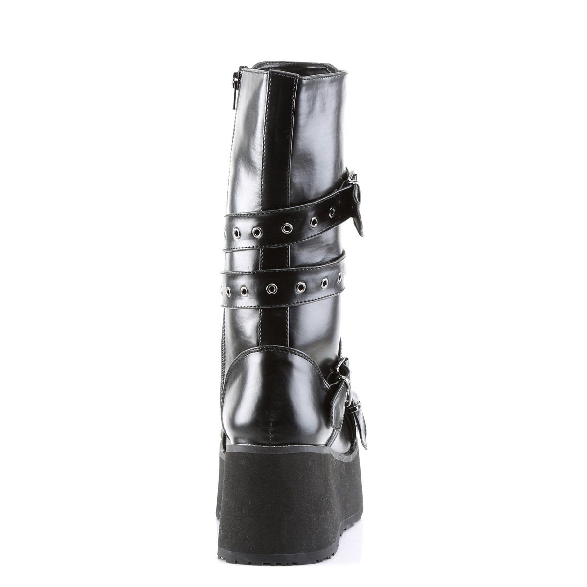 TRASHVILLE-205 Black Vegan Leather Calf Boot Demonia