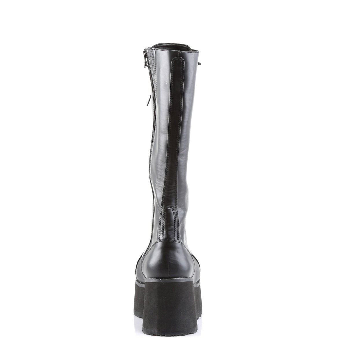 TRASHVILLE-502 Black Vegan Leather Knee Boot Demonia