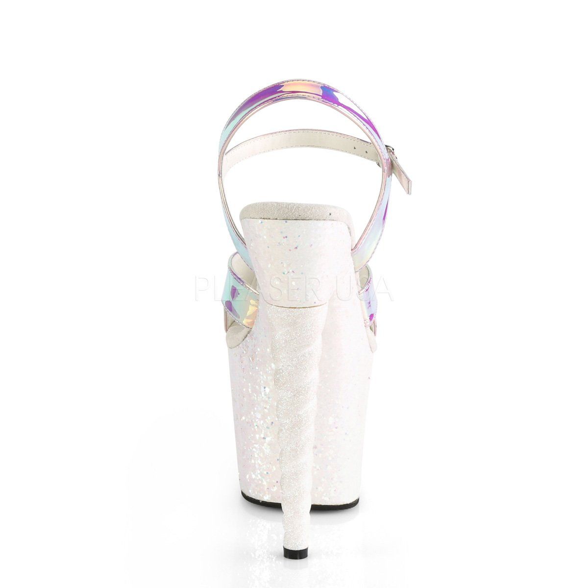 UNICORN-711LG Purple Shifting TPU/Opal Multi Glitter Platform Sandal Pleaser