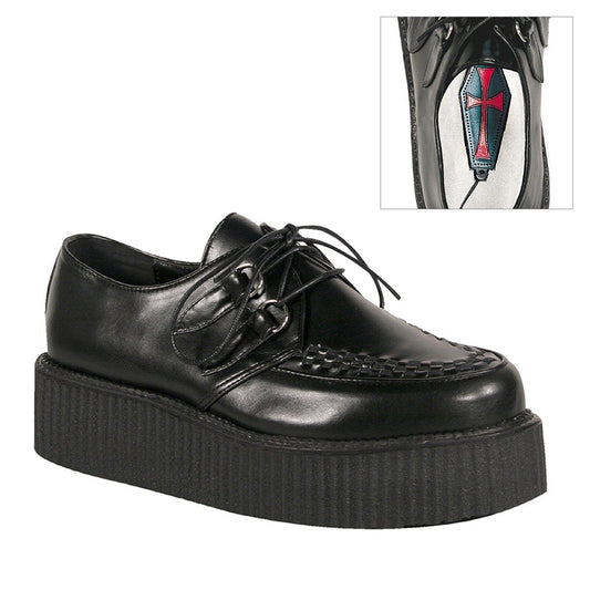 V-CREEPER-502 Black Vegan Leather Creeper Demonia
